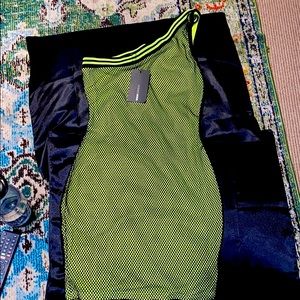 Mesh over the shoulder body-con going out dress